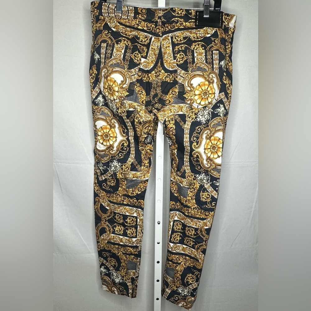 Zara Black and Gold Ornate Pattern Chinos - Picture 2 of 2